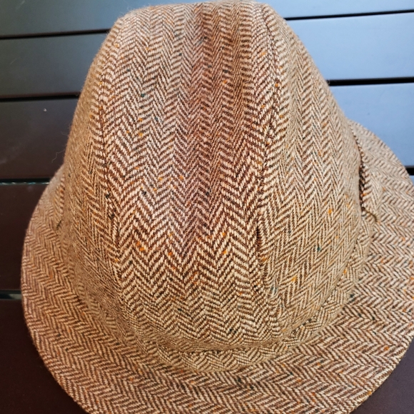 Epoch Herringbone Gray Tweed Fedora 100% Wool Size S/M Country Gent Grandpacore - Picture 11 of 11